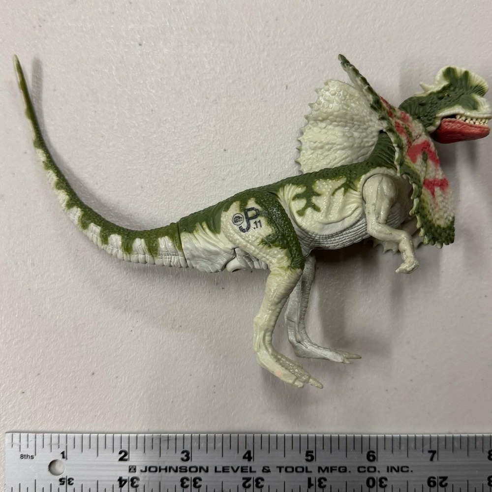 Vintage Kenner Jurassic Park Dilophosaurus JP11 Dinosaur Action Figure Green 8"